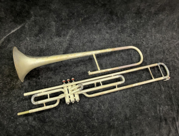 1933 Vintage Pan-American Valved Trombone in Brushed Silver #96795